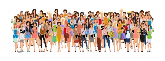 Group of women cartoon